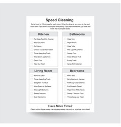 Speed Cleaning Checklist