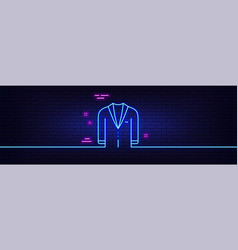 Suit Line Icon Menswear Clothing Sign Neon Light