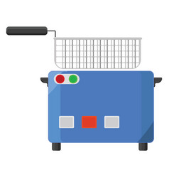 Blue Fryer On A White Background