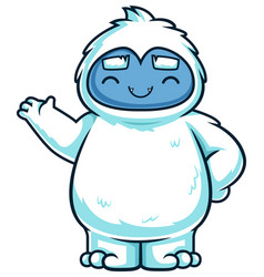 Cute Yeti Monster Presenting Cartoon Clip Art