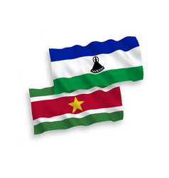 Flags Of Republic Of Suriname And Lesotho