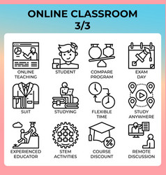 Online Classroom Icon Set