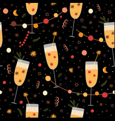 Champagne Pattern Glasses Happy New