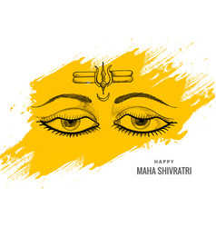 Hand Draw Hindu Maha Shivratri Lord Shiva Eyes