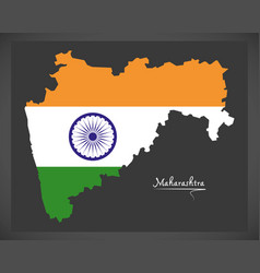 Maharashtra Map With Indian National Flag