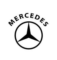 Mercedes Brand Logo Symbol With Name Black Design