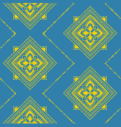 Vintage Ethnic Diamond Damask Pattern