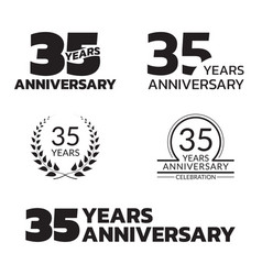 35 Years Anniversary Icon Or Logo Set 35th