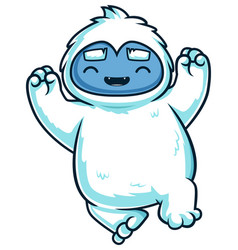 Cheering Yeti Monster Cartoon Clip Art