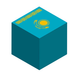 Cube Flag Of Kazakhstan