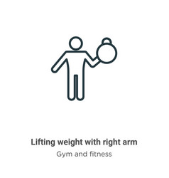 Lifting Weight With Right Arm Outline Icon Thin