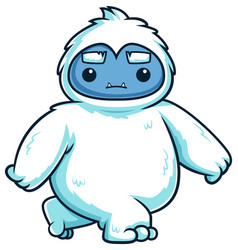 Cute Yeti Monster Walking Cartoon Clip Art