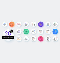 Discounts Line Icons Sale Coupon Phone