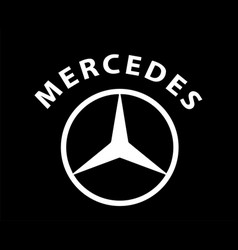 Mercedes Brand Logo Symbol With Name White Design