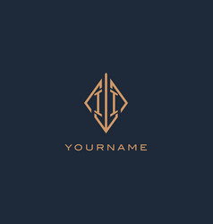 Monogram Ii Logo With Diamond Rhombus Style