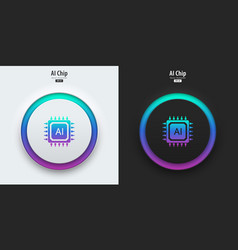 Ai Chipset Icon Futuristic Artificial