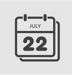 Icon Calendar Day 22 July Summer Days Year