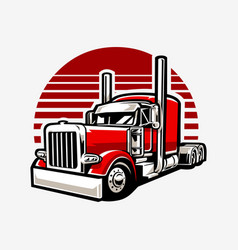 Semi Truck 18 Wheeler Art Isolated