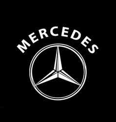 Mercedes Logo Brand Symbol With Name White Design