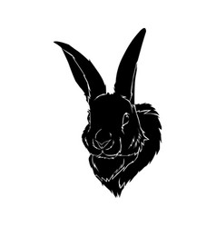 Rabbit Headshot Silhouette