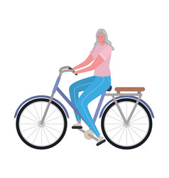 Senior Woman Riding Bike Design