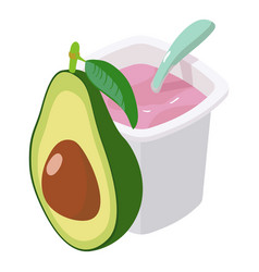 Snack Icon Isometric Pack Of Fruit Yogurt