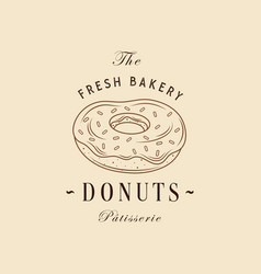 Vintage Logo Donut Retro Bakery Label