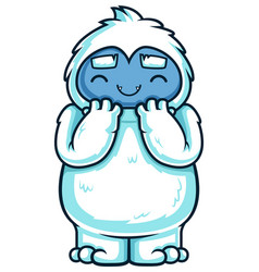 Excited Yeti Monster Cartoon Clip Art