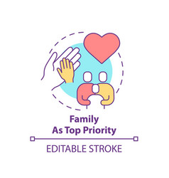 Family As Top Priority Concept Icon