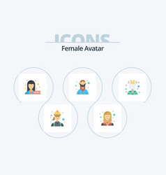 Female Avatar Flat Icon Pack 5 Icon Design Nurse