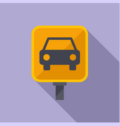 Taxi Car Road Sign Icon Flat Airport