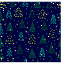 Winter Seamless Pattern On Dark Background