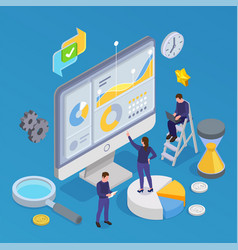 Business Software Isometric Composition