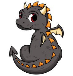 Cute Black Dragon Cartoon Clip Art