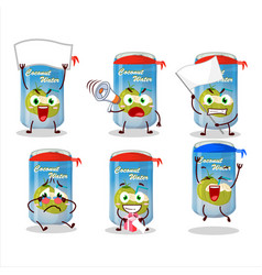 Mascot Design Style Of Coconut Water Can