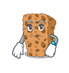 Waiting Granola Bar Mascot Cartoon