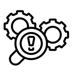 Defective Gear System Icon Outline Quality