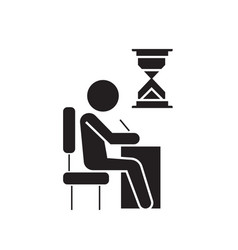 Examing Test Writing Man At Desk Black