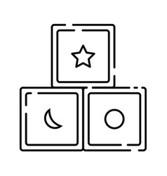 Isolated Flat Baby Cube Toy Sketch Icon