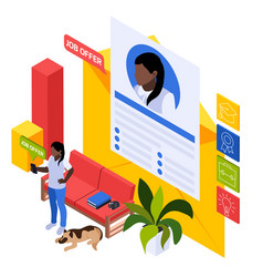 Job Offer Isometric Composition