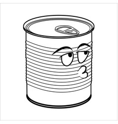 Opened Tin Can Outline Icon Cartoon