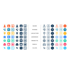 Big Set Of Business Card Icons For Contact