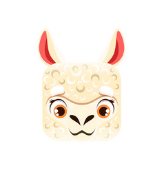 Cartoon Lamb Kawaii Square Animal Face Baby Ram