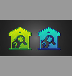 Green And Blue Warehouse Check Icon Isolated