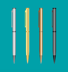 Metal Pen Set Mockup Realistic