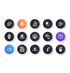 Minimal Set Of Stress Pin And Takeaway Flat Icons