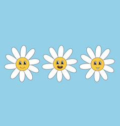 Retro 70s 60s 80s Hippie Groovy Set Daisy Flowers