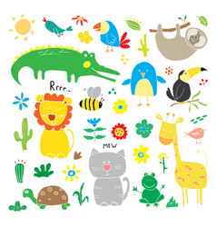 Animal doodles Royalty Free Vector Image - VectorStock