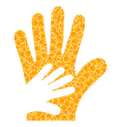 Gold Friend Hands Mosaic Icon