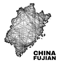 Hatched Irregular Mesh Fujian Province Map